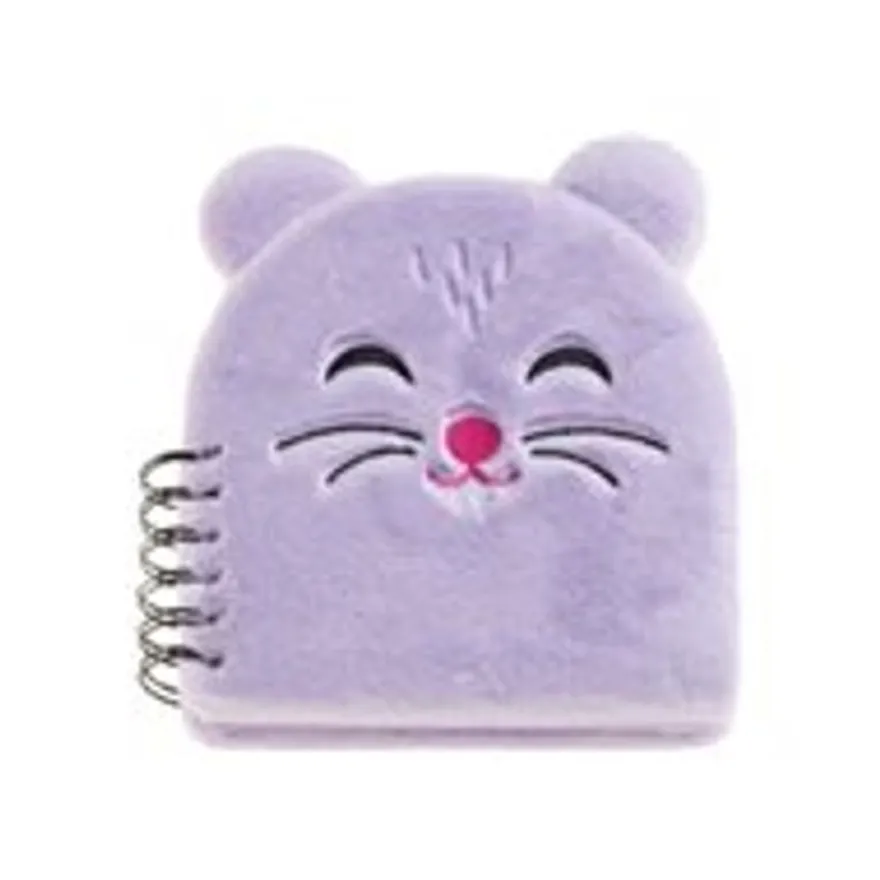 Carnet peluche hamster Back2Fun avec visage brodé - format carré 160 pages lignées papier 80 g/m²