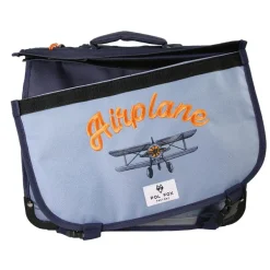 Cartable 38 cm Airplane- 2 compartiments- bleu- Pol Fox