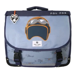 Cartable 38 cm Airplane- 2 compartiments- bleu- Pol Fox