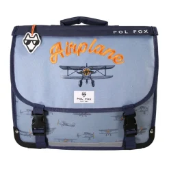 Cartable 38 cm Airplane- 2 compartiments- bleu- Pol Fox