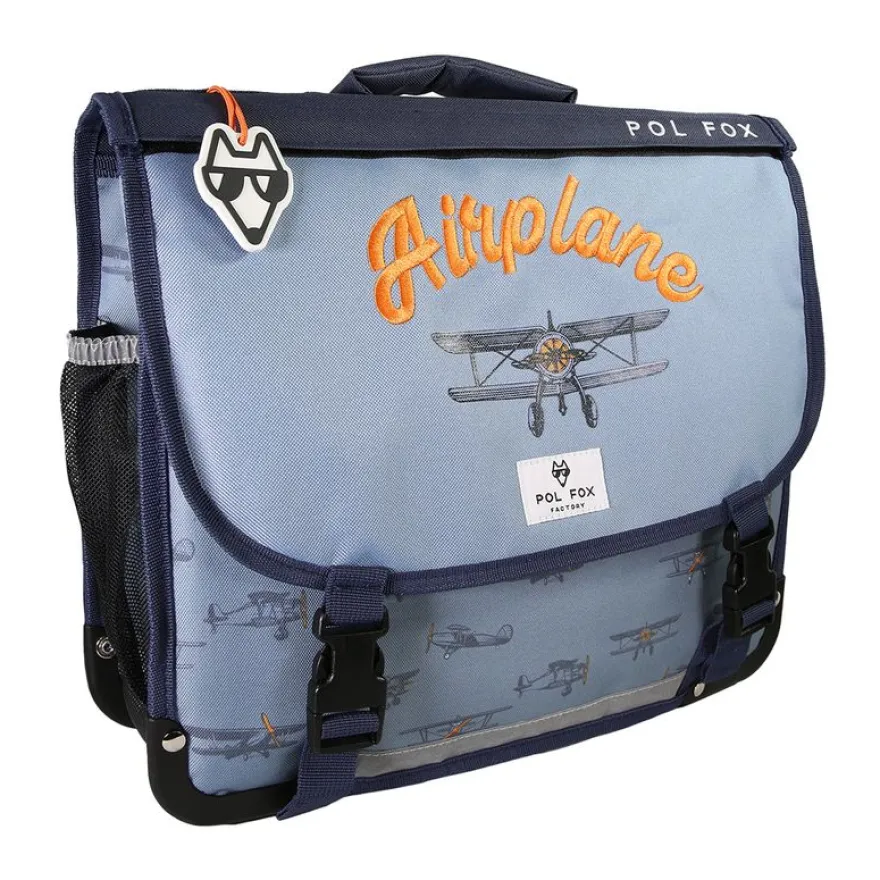 Cartable 35 cm Airplane- 2 compartiments- bleu- Pol Fox