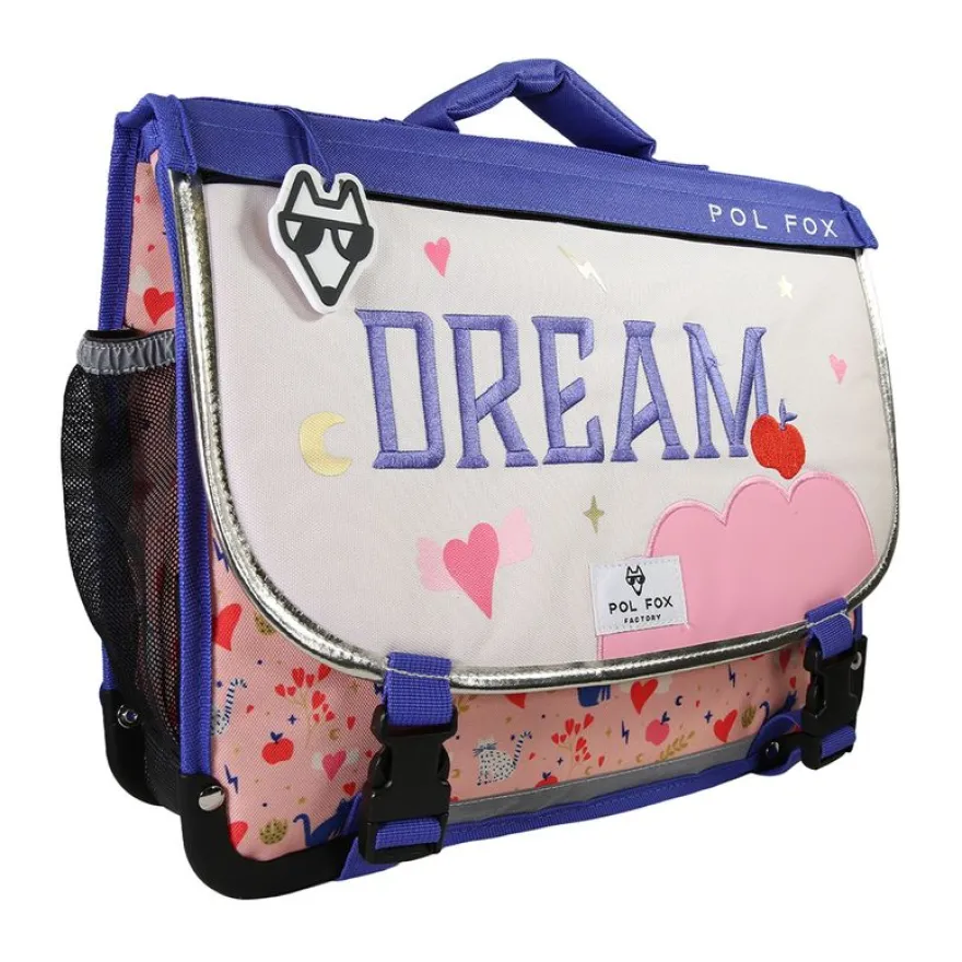Cartable 35 cm Dream- 2 compartiments- rose- Pol Fox