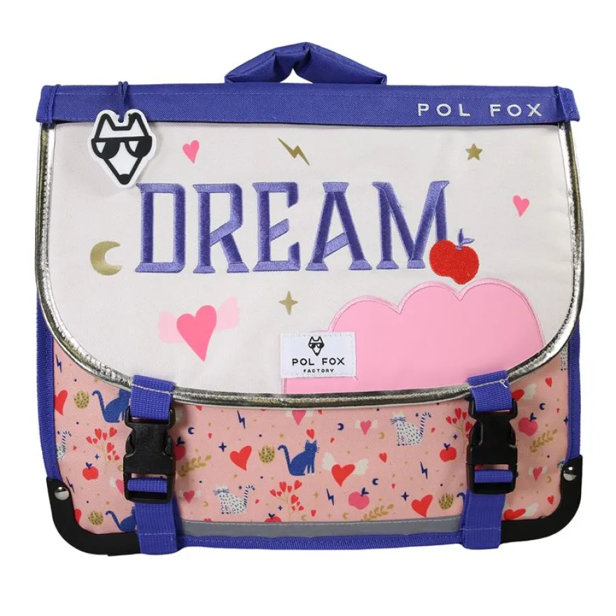 Cartable 35 cm Dream- 2 compartiments- rose- Pol Fox