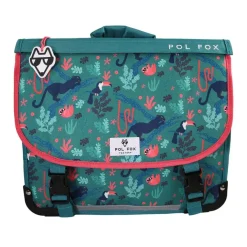 Cartable 38 cm Jungle- 2 compartiments- vert- Pol Fox