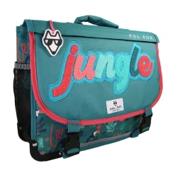 Cartable 38 cm Jungle- 2 compartiments- vert- Pol Fox