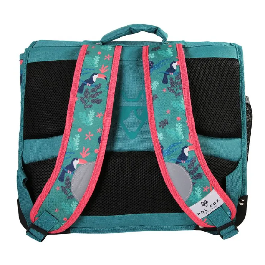 Cartable 38 cm Jungle- 2 compartiments- vert- Pol Fox