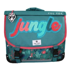 Cartable 38 cm Jungle- 2 compartiments- vert- Pol Fox