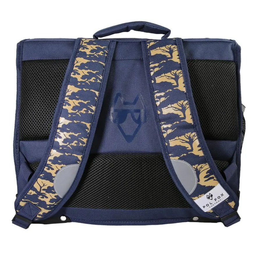 Cartable 38 cm Lion- 2 compartiments- marine- Pol Fox