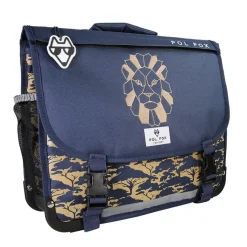 Cartable 38 cm Lion- 2 compartiments- marine- Pol Fox