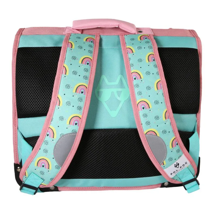 Cartable 38 cm Rainbow- 2 compartiments- vert turquoise- Pol Fox