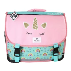 Cartable 38 cm Rainbow- 2 compartiments- vert turquoise- Pol Fox