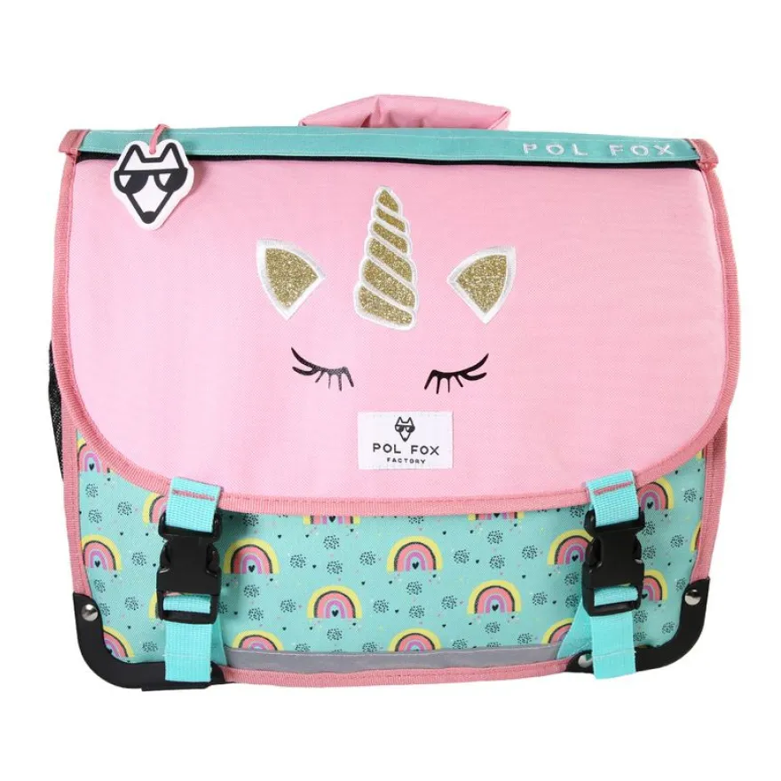Cartable 38 cm Rainbow- 2 compartiments- vert turquoise- Pol Fox