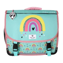 Cartable 35 cm Rainbow- 2 compartiments- vert turquoise- Pol Fox