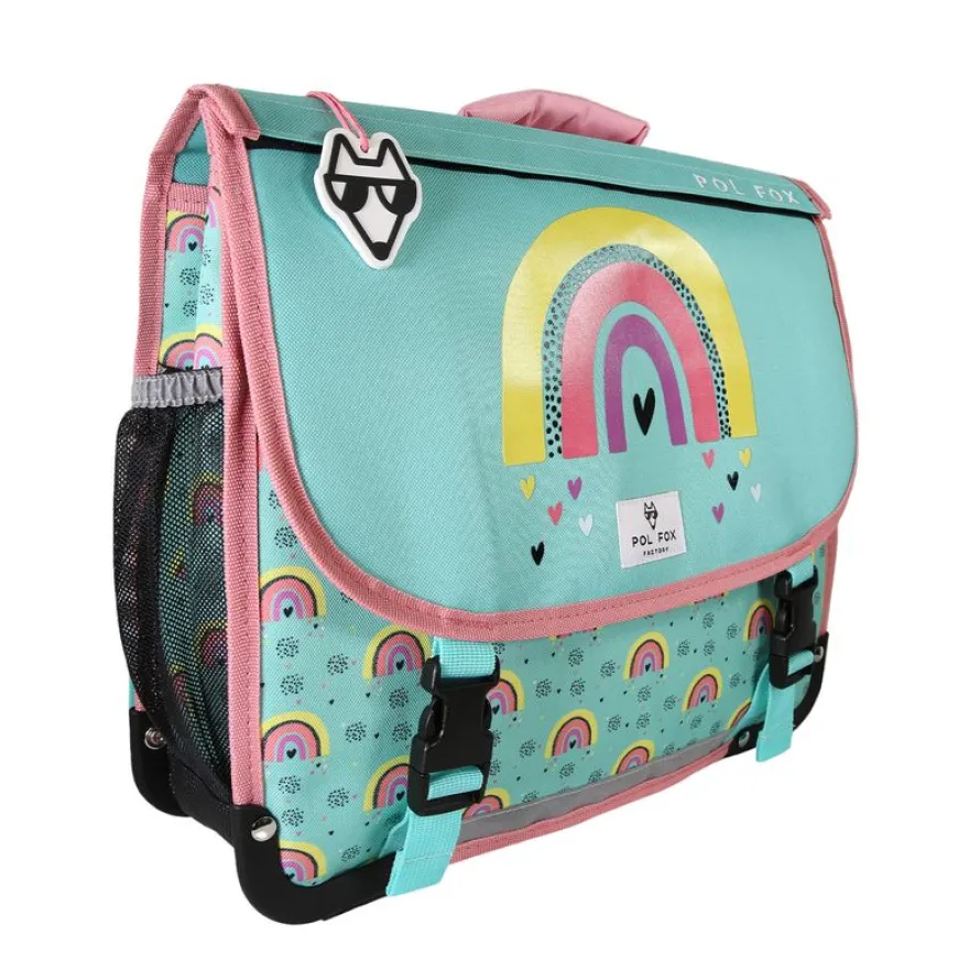 Cartable 35 cm Rainbow- 2 compartiments- vert turquoise- Pol Fox