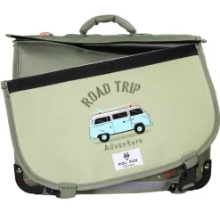 Cartable 38 cm Road Trip- 2 compartiments- vert- Pol Fox