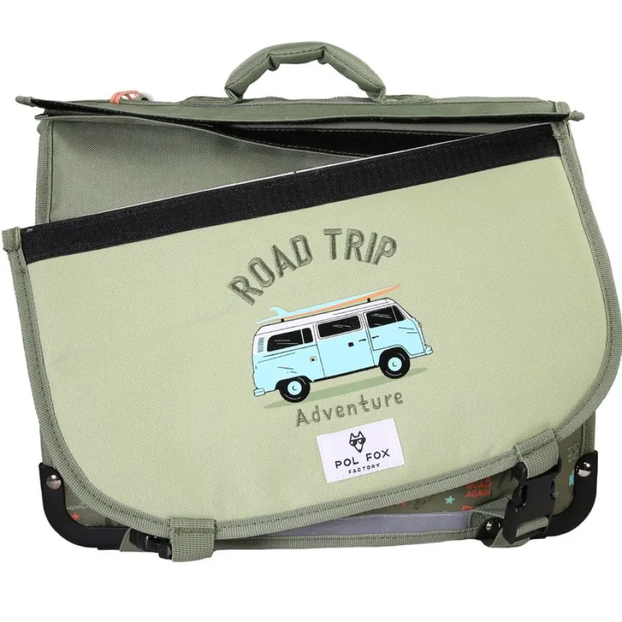 Cartable 38 cm Road Trip- 2 compartiments- vert- Pol Fox