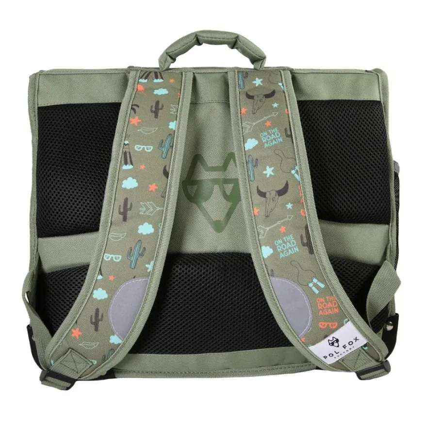 Cartable 35 cm Road Trip- 2 compartiments- vert- Pol Fox