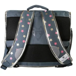 Cartable 35 cm Wonder Fox- 2 compartiments- gris- Pol Fox
