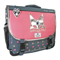 Cartable 35 cm Wonder Fox- 2 compartiments- gris- Pol Fox