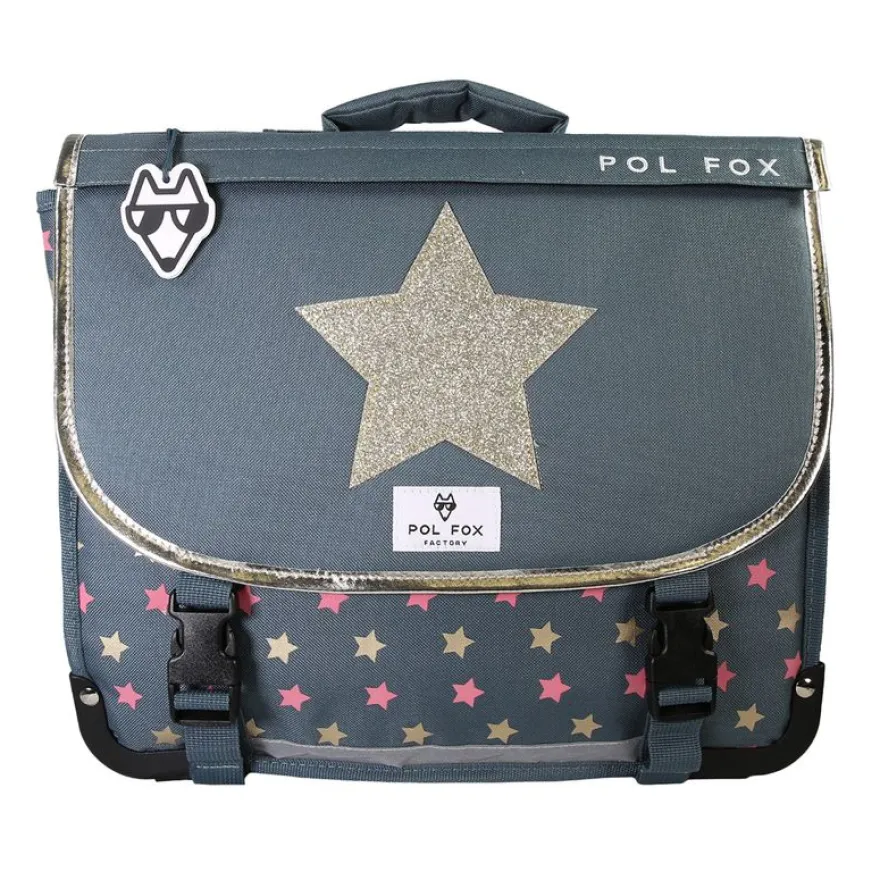Cartable 38 cm Wonder Fox- 2 compartiments- gris- Pol Fox