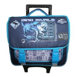 Cartable à roulettes Jurassic World - 2 compartiments - bleu - Bagtrotter