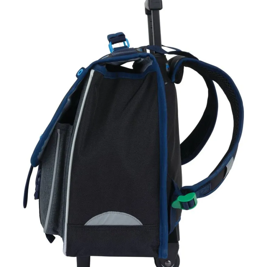 Cartable à roulettes Kickers Boy - 38 cm - 2 compartiments - noir et gris chine - Oberthur