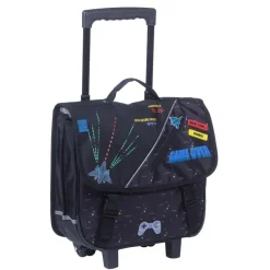 Cartable à roulettes KIP Game Over - 38 cm - 2 compartiments - noir - Kid'Abord