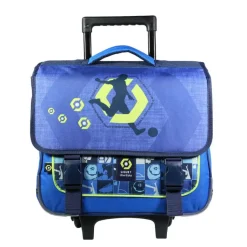 Cartable à roulettes Ligue 1 - 38 cm - 2 compartiments - bleu - Bagtrotter