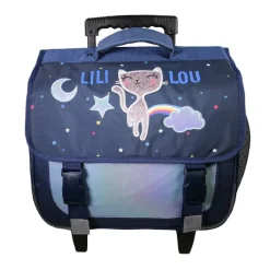 Cartable à roulettes Lili Lou - 2 compartiments - bleu - Bagtrotter