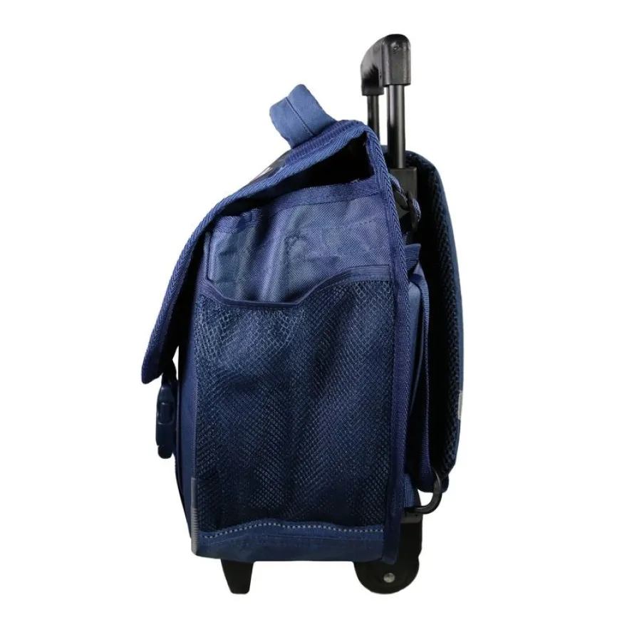 Cartable à roulettes Lili Lou - 2 compartiments - bleu - Bagtrotter