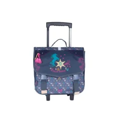 Cartable à roulettes Stalla Bianca Western - 2 compartiments - bleu marine - Kid'Abord