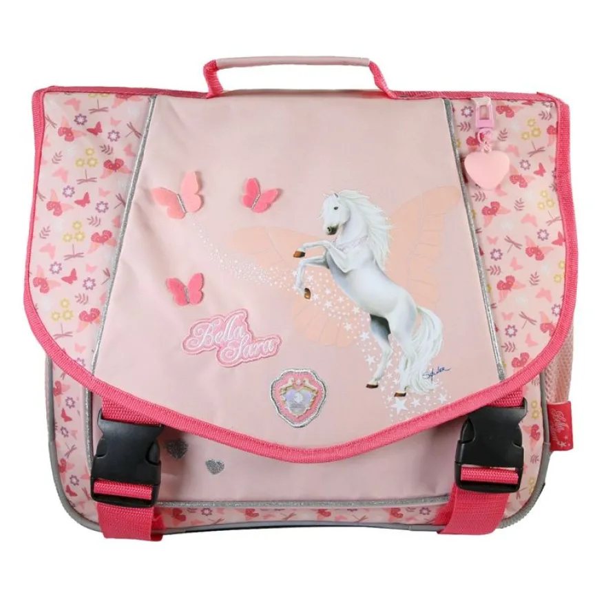 Cartable Bella Sara - 38 cm - 2 compartiments - Rose - Kid'Abord