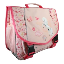 Cartable Bella Sara - 38 cm - 2 compartiments - Rose - Kid'Abord
