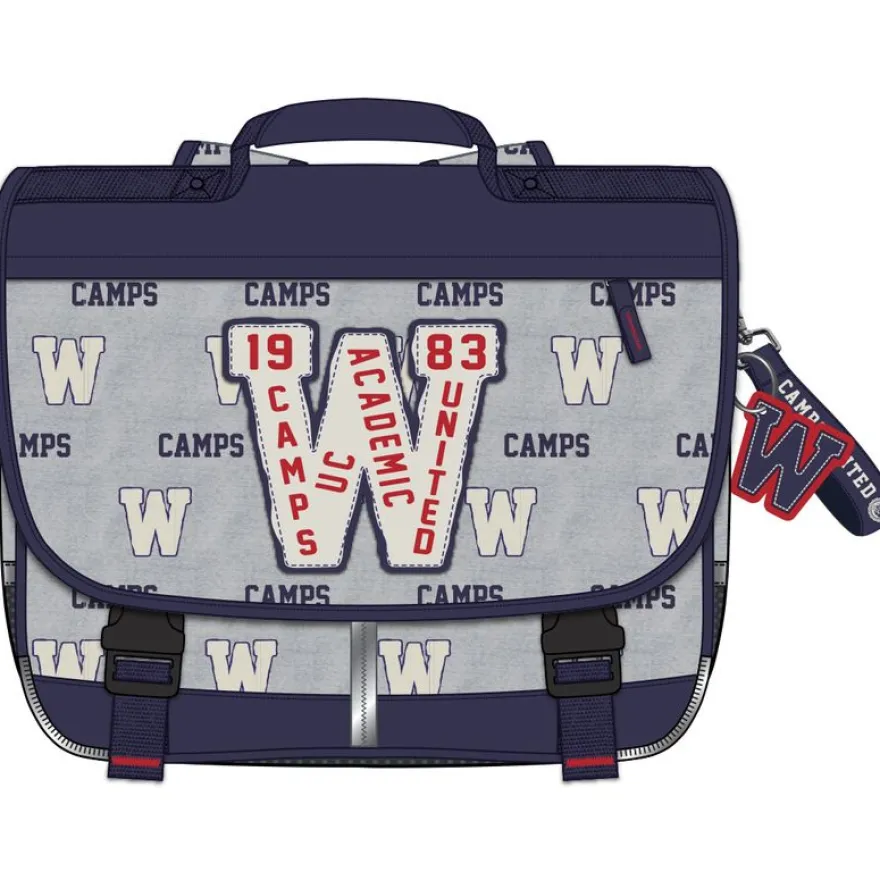 Cartable Camps Warriors 38 cm - 2 compartiments - gris - Kid'Abord