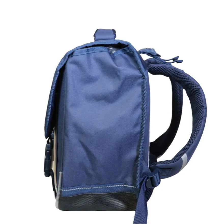 Cartable Cybel 38 cm - 2 compartiments - bleu marine et doré - Bagtrotter