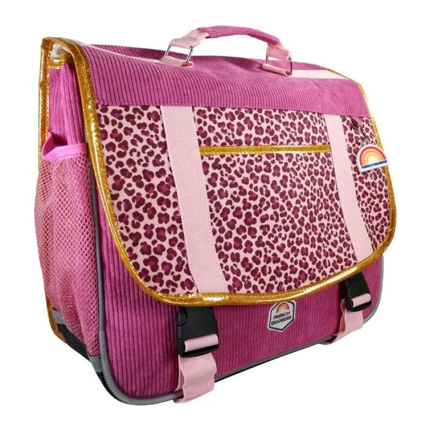 Cartable French Disorder - 38 cm - 2 compartiments - Rose - Kid'Abord