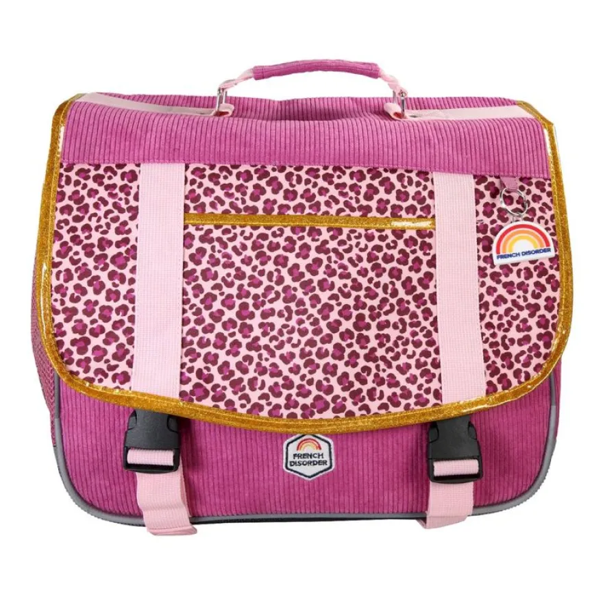 Cartable French Disorder - 38 cm - 2 compartiments - Rose - Kid'Abord