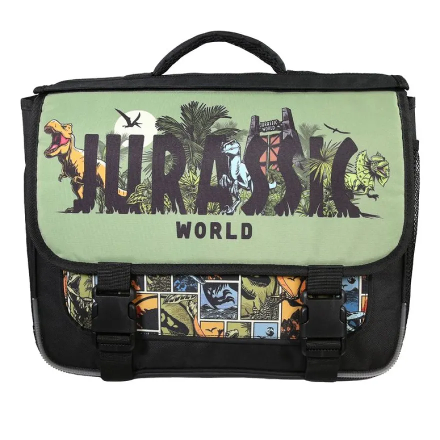 Cartable Jurassic world - 38cm - 2 compartiments - noir - Bagtrotter