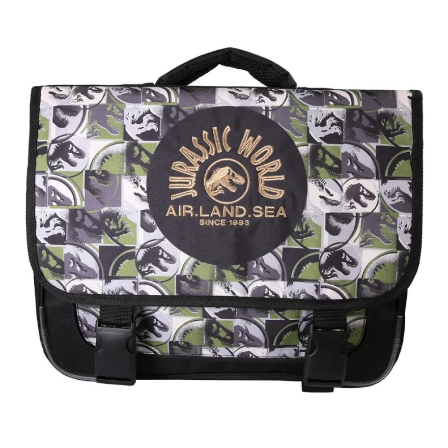 Cartable Jurassic World - 38 cm - 2 compartiments - Vert - Bagtrotter