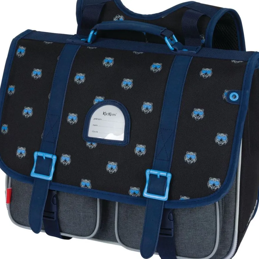 Cartable Kickers Boy - 38 cm - 2 compartiments - noir et gris chine - Oberthur