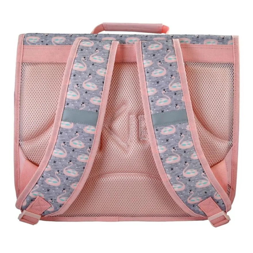 Cartable Kip Cygne - 38 cm - 2 compartiments - Rose - Kid'Abord