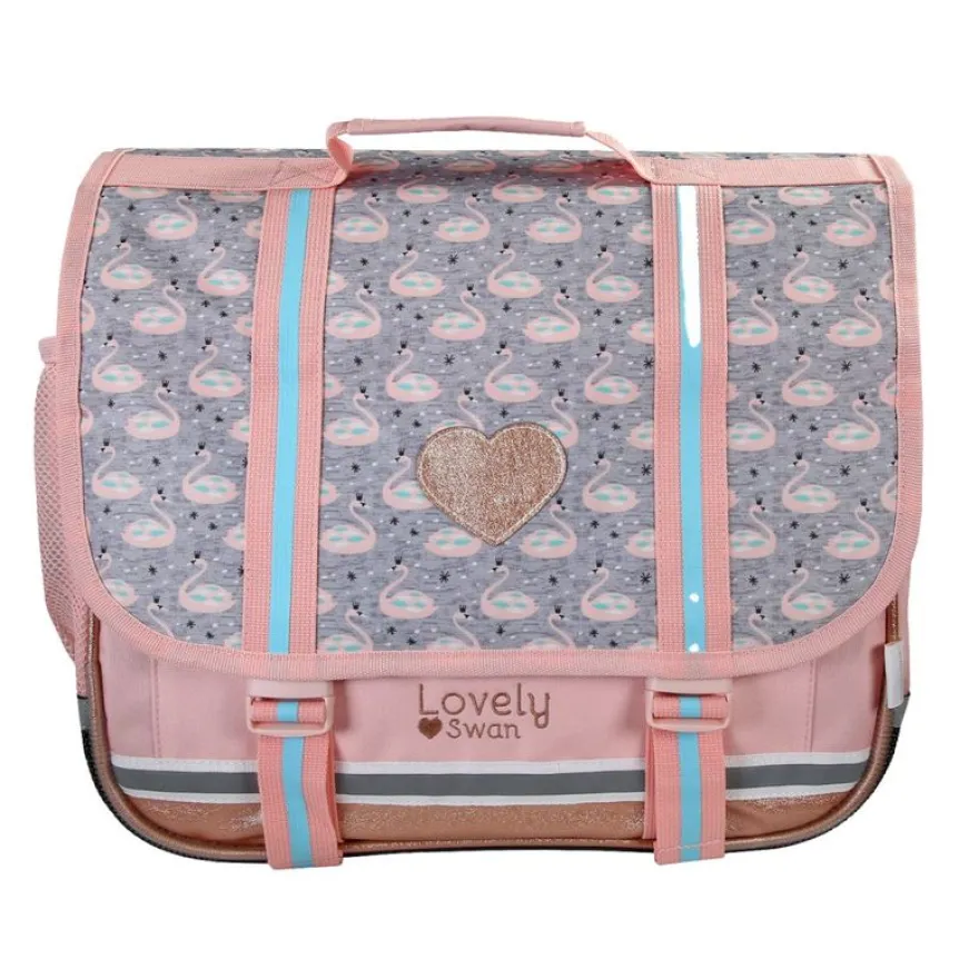 Cartable Kip Cygne - 38 cm - 2 compartiments - Rose - Kid'Abord