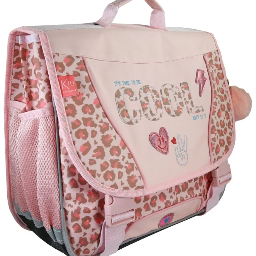 Cartable Kip Graou - 38 cm - 2 compartiments - Rose - Kid'Abord