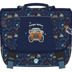 Cartable KIP Jungle 36 cm - 2 compartiments - bleu - Kid'Abord