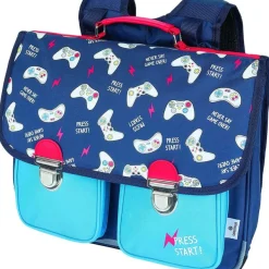 Cartable Les Scolaires Garçon - 38 cm - 2 compartiments - marine et bleu - Oberthur