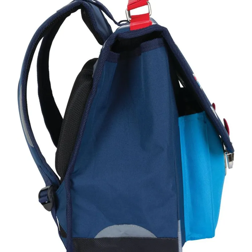 Cartable Les Scolaires Garçon - 38 cm - 2 compartiments - marine et bleu - Oberthur