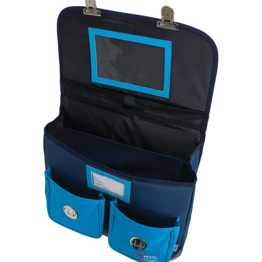 Cartable Les Scolaires Garçon - 38 cm - 2 compartiments - marine et bleu - Oberthur