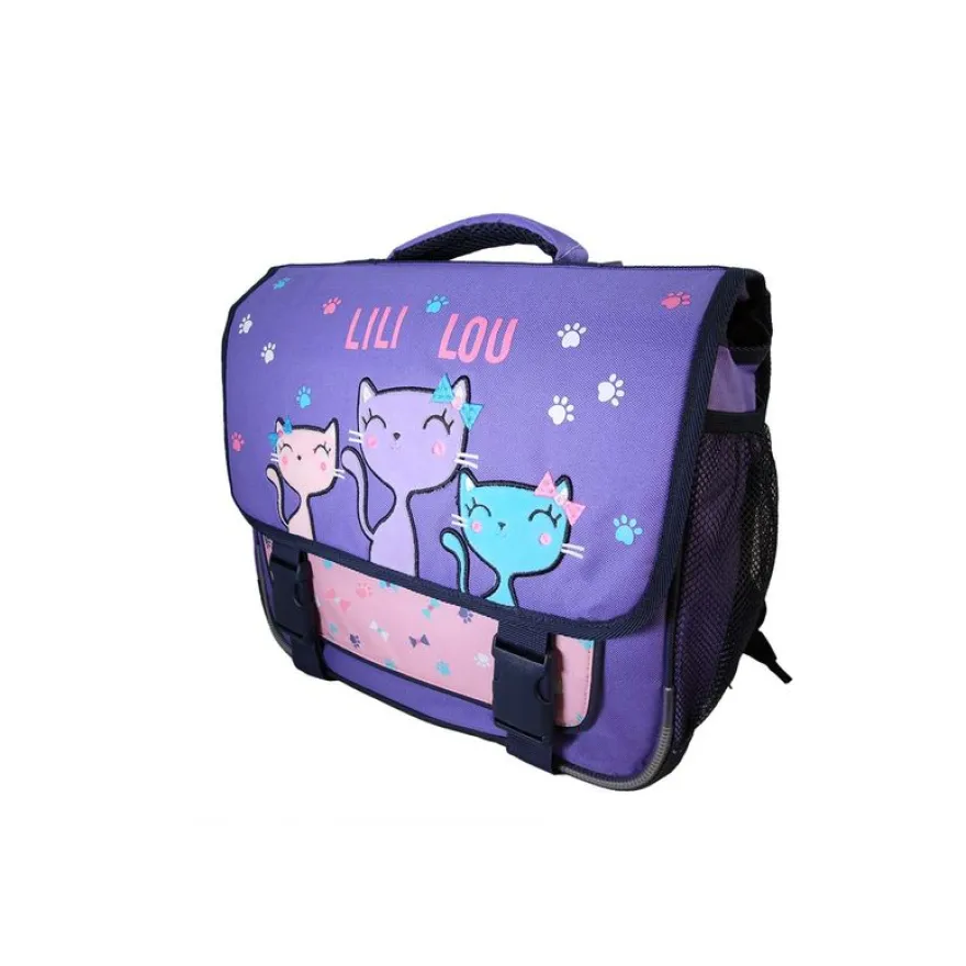 Cartable Lililou - 38 cm - 2 compartiments - Violet - Bagtrotter