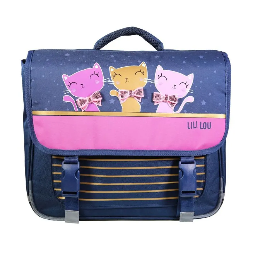 Cartable Lililou 38 cm - 2 compartiments - noir - Bagtrotter
