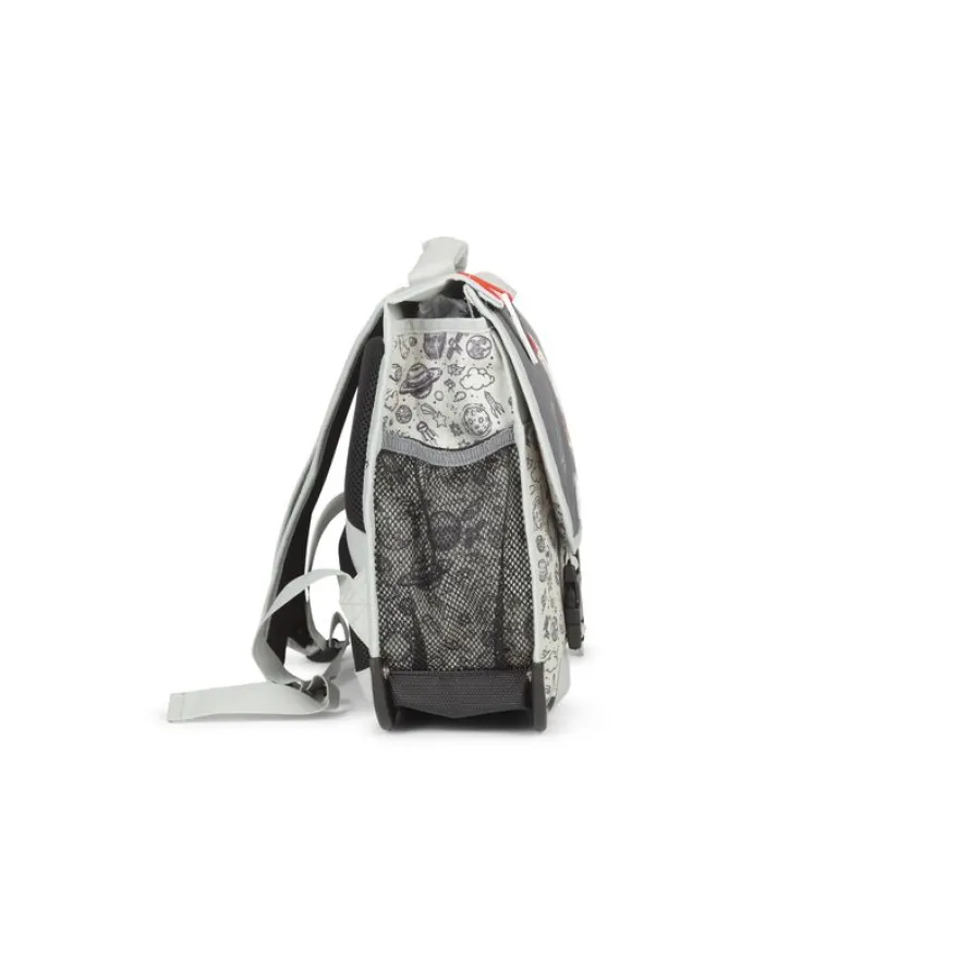 Cartable maternelle réversible Rocket - 35 cm - 1 compartiment - gris - Pol Fox